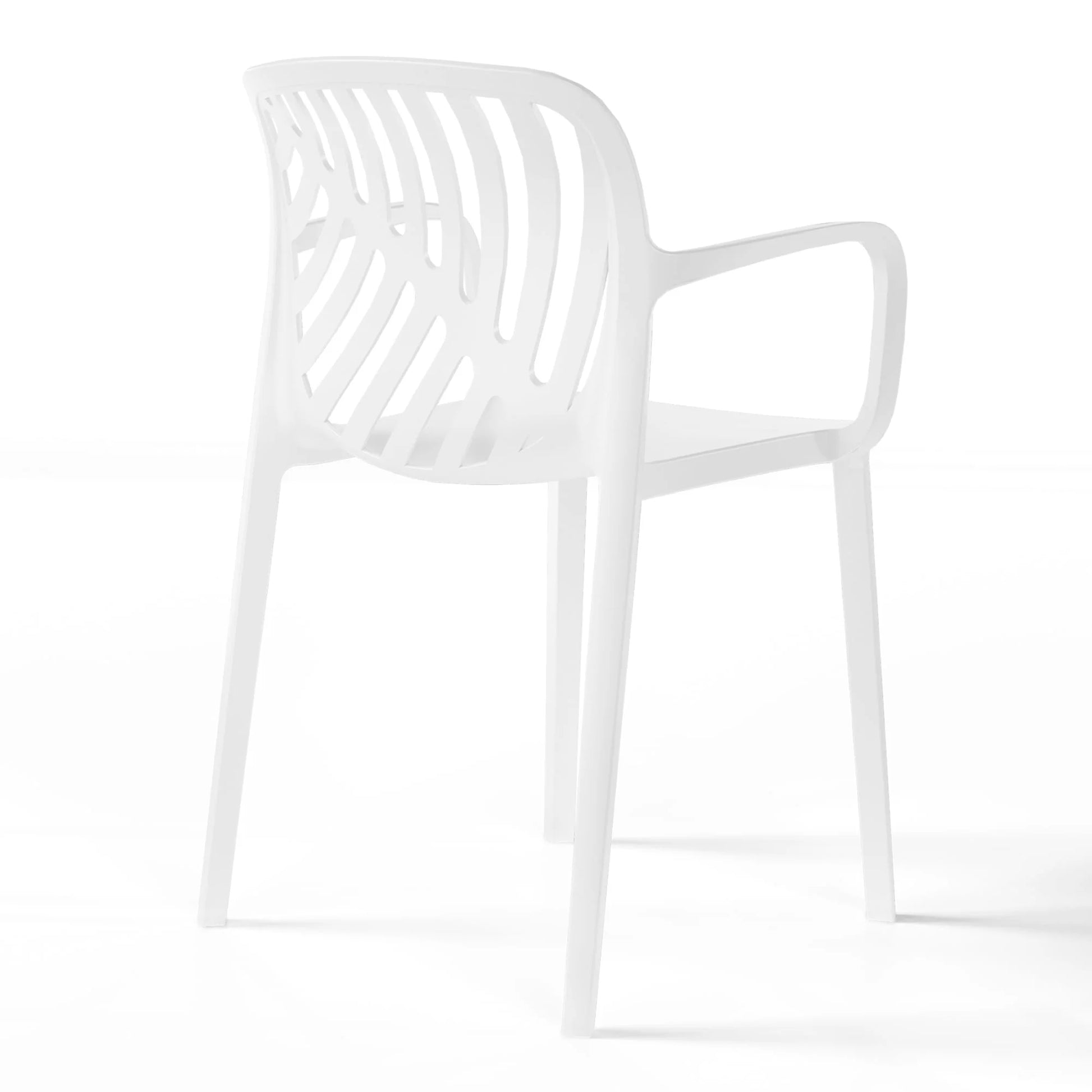 WestinTrends Playa Outdoor Modern Stackable Patio Dining Armchairs (Set of 2), White