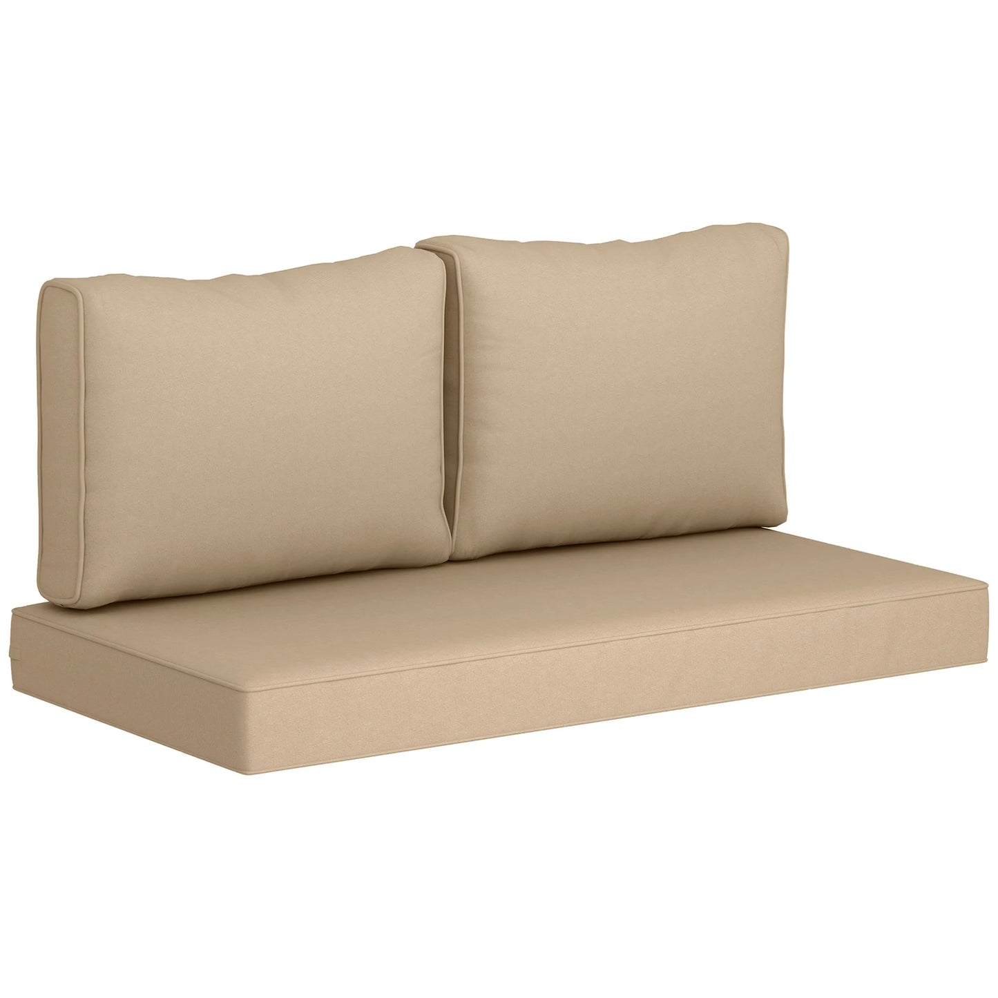 Outsunny 2 Seater Patio Furniture Cushions, 5 in Outdoor Loveseat Cushions with Removable Cover, Replacement Cushions for Outdoor Furniture, Beige