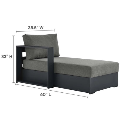 Modular Lounge Sectional Sofa Set, Grey Gray, Aluminum Metal, Outdoor Patio Balcony Cafe Bistro Garden Hospitality Restaurant, Modern Contemporary HB36639