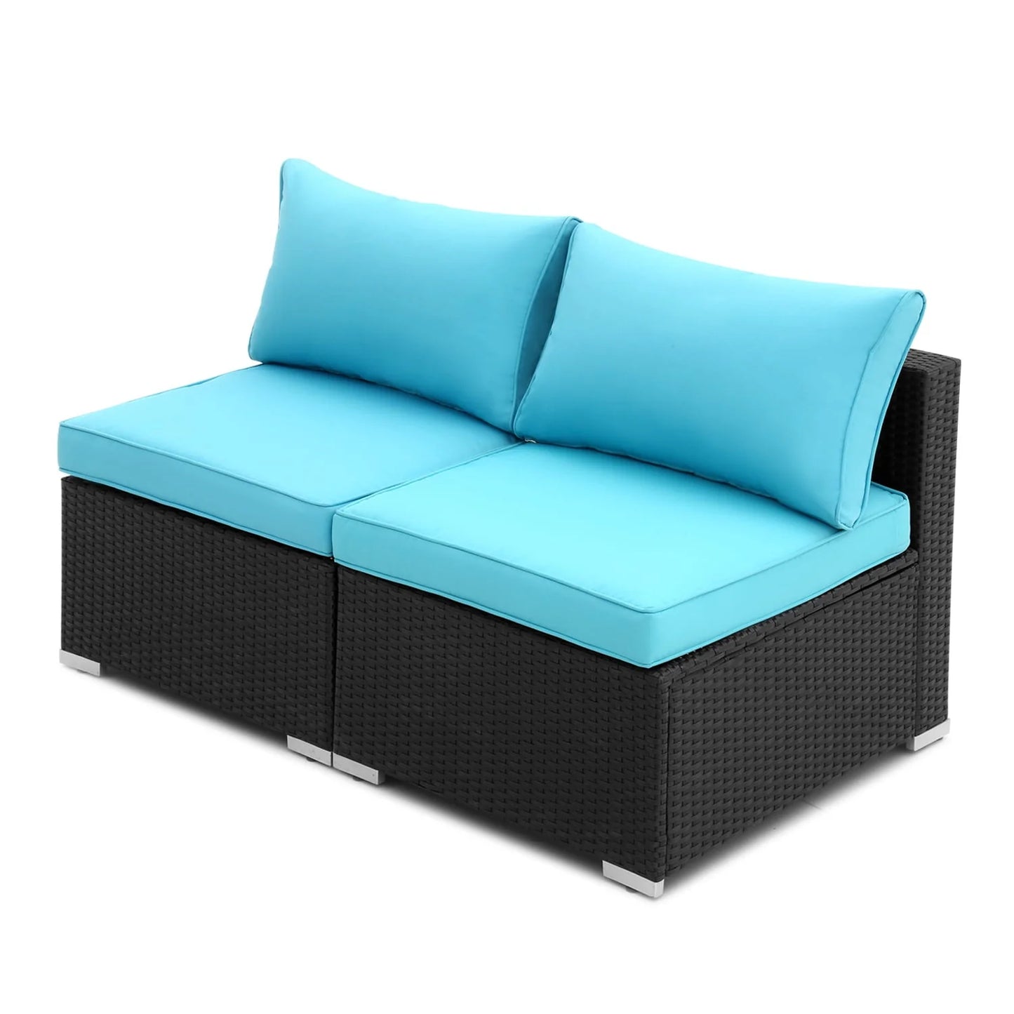 Ainfox 2 Pcs Outdoor Patio Furniture Sofa Set on Clearance,Blue