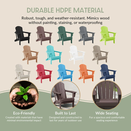 Westintrends Outdoor Folding HDPE Adirondack Chair, Patio Seat, Weather Resistant, Dark Brown