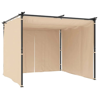 vidaXL Gazebo Canopy Tent Patio Pavilion Sunshade with Curtains Cream Steel