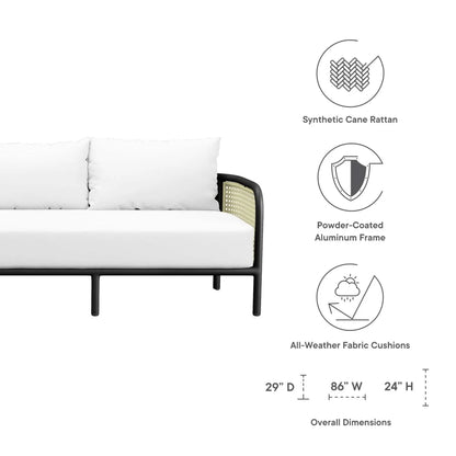 Hanalei Outdoor Patio 3-Piece Sectional-EEI-5631-IVO-WHI