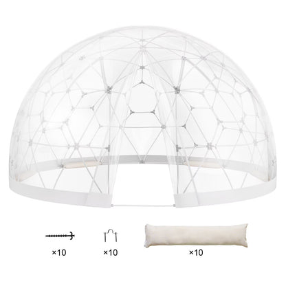 9.5FT Outdoor Bubble Tent - Transparent Dome Camping Shelter with Zip Door & Windows - Waterproof Pop-Up Tent for Stargazing, Backyard, Patio & Glamping - Portable Instant Setup