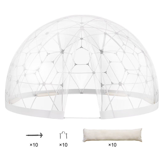 9.5FT Outdoor Bubble Tent - Transparent Dome Camping Shelter with Zip Door & Windows - Waterproof Pop-Up Tent for Stargazing, Backyard, Patio & Glamping - Portable Instant Setup