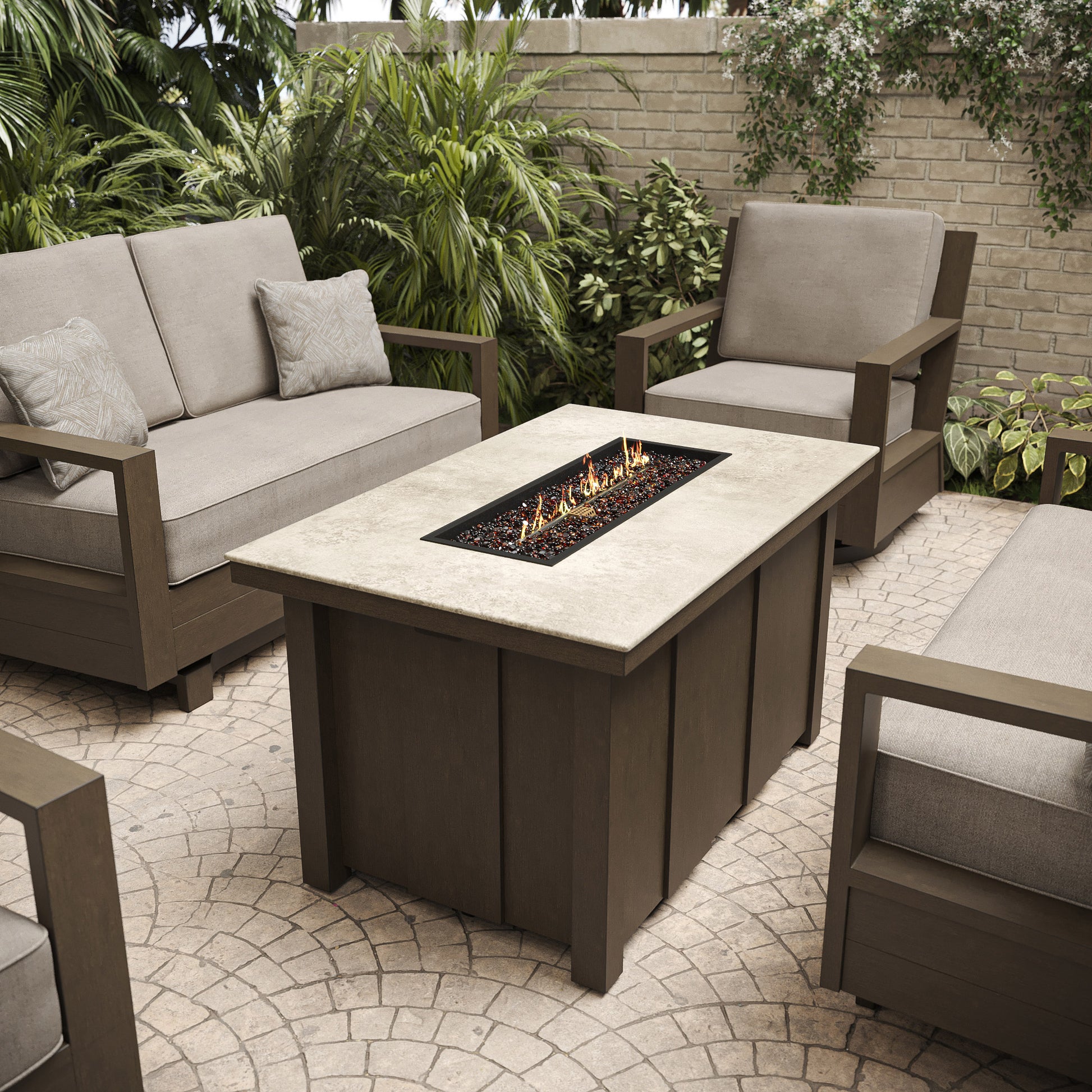 Agio Marlow 5-piece Outdoor Patio Fire Seating Set