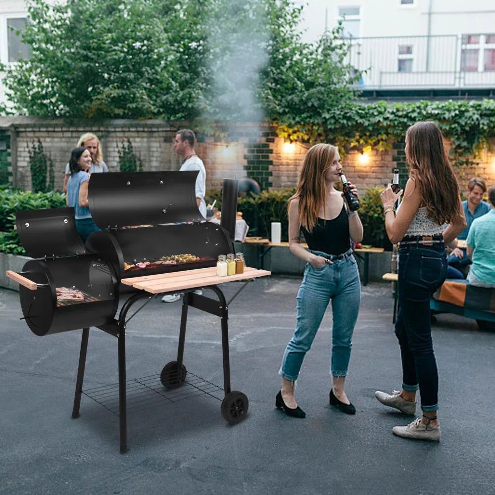 Ktaxon BBQ Grill Outdoor Charcoal Grill Offset Smoker for Patio Backyard