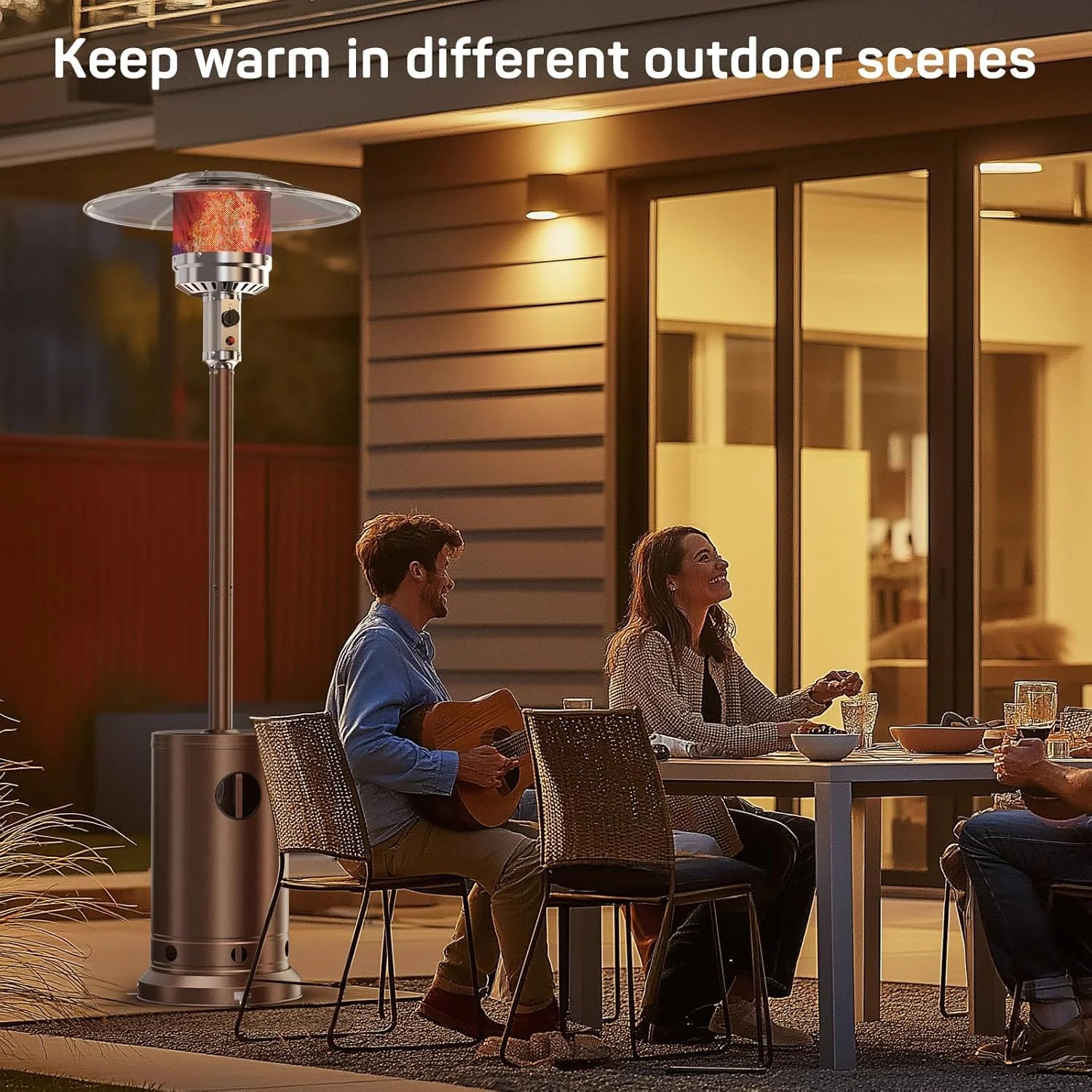 Simenmax Propane Heater, 48,000 BTU Outdoor Heaters for Patio for Backyard, Deck, Garden, Porch