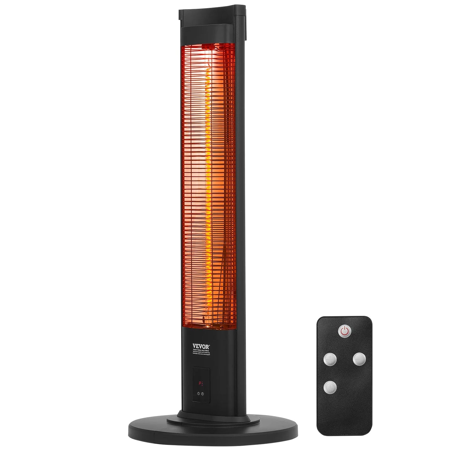 VEVOR Infrared Heater, 1500W Remote Control Electric Space Heater, Patio Heater w/3 Speeds & Timer & Tip-Over Protection, Outdoor/Outdoor for Bedroom,Studio,Porch,Dining Room,Studio, Stand,40in L