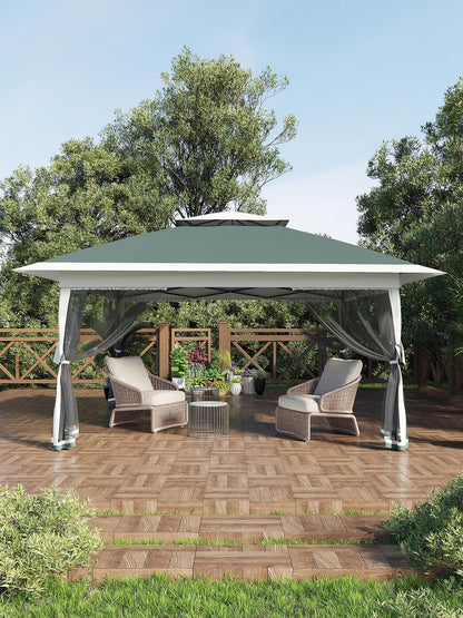 Accreate 13' X 13' Outdoor Patio Gazebo,Outdoor Canopy Tent with Mosquito Netting,Backyard Tent for Party, Wedding, Outdoor Dining, Patio, Backyard