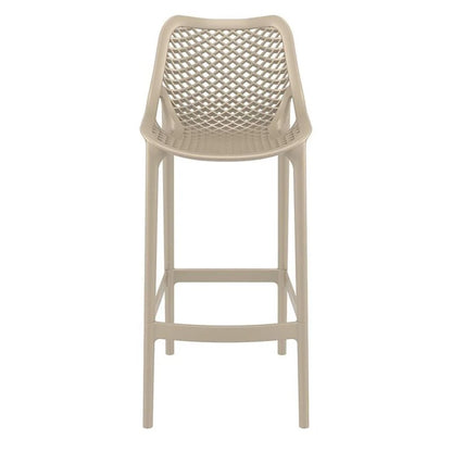 Home Square Polypropylene Patio Bar Stool in Taupe - Set of 2