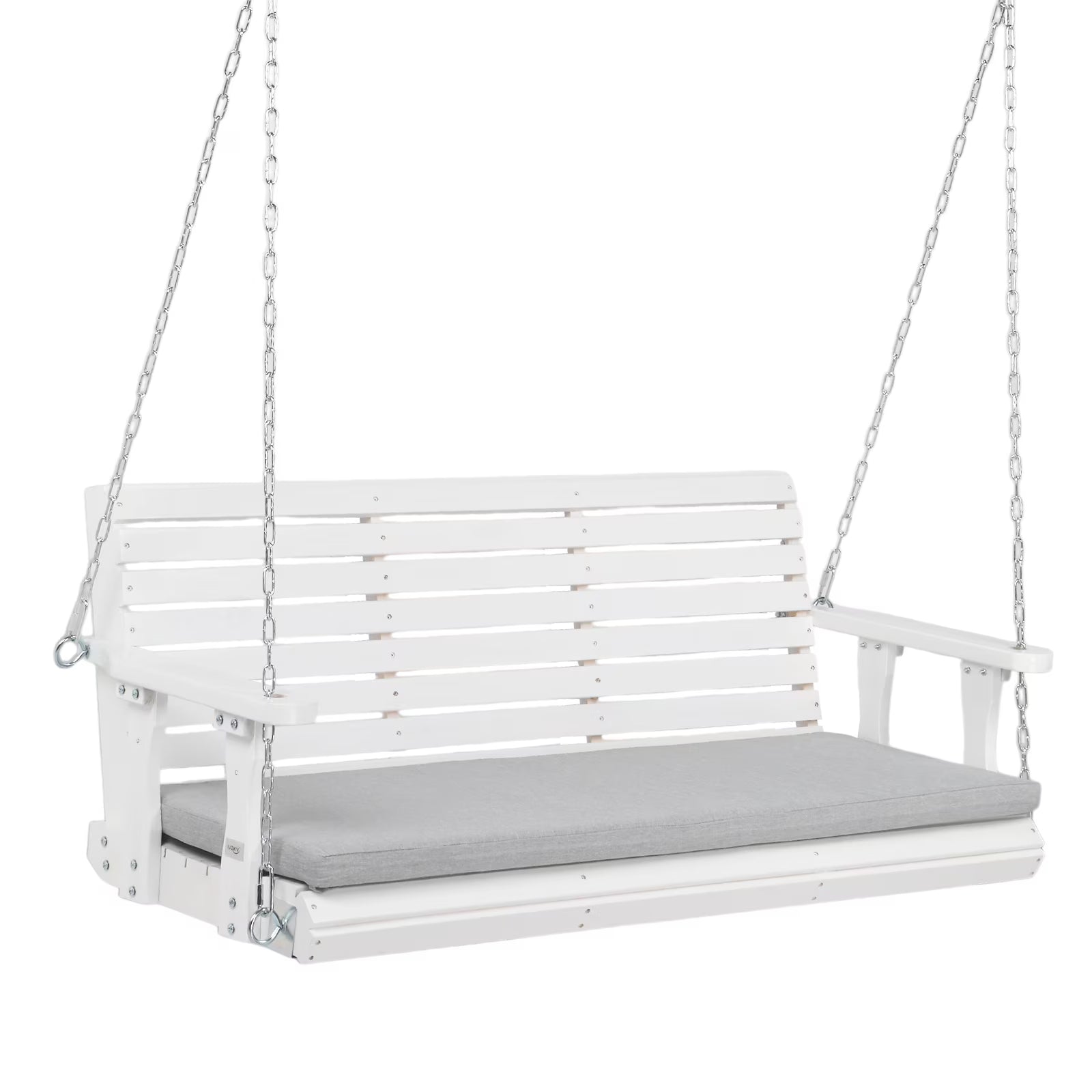VINGLI Rustic Patio Swing, 5 FT, Adults, Wooden Frame, Porch Swing with Cushions, Chains, Rustic
