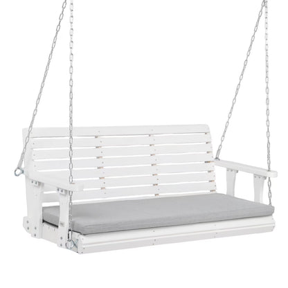 VINGLI Rustic Patio Swing, 5 FT, Adults, Wooden Frame, Porch Swing with Cushions, Chains, Rustic