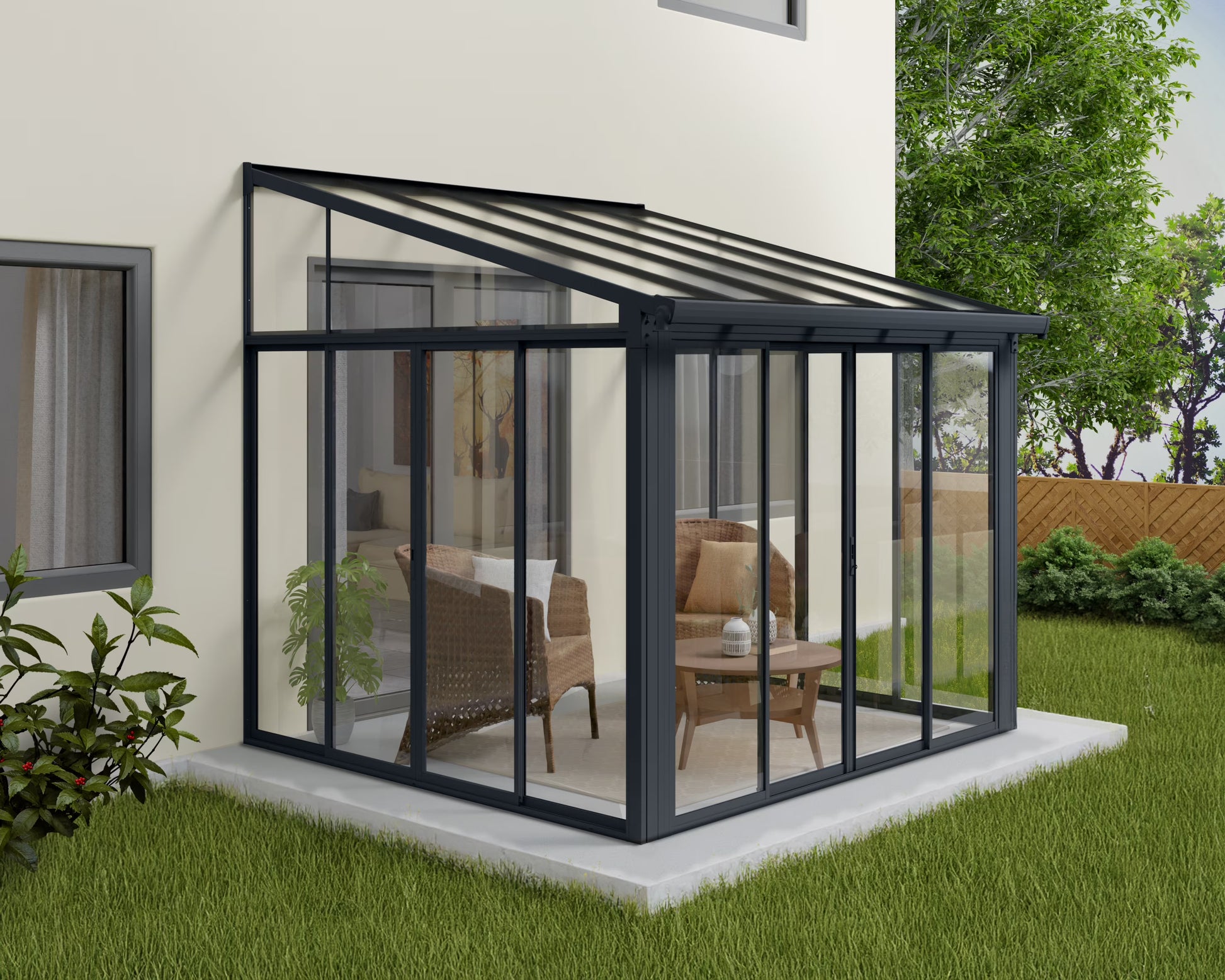 Palram - Canopia SanRemo 10' x 14' Patio Enclosure - Gray/Clear