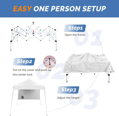 YUONAO 6x6 ft Pop Up Canopy Tent with Sidewall and Backpack, Slant Leg Portable Gazebo for Patio, Backyard, Camping & Outdoor Events, Easy Setup Shelter (Pink)