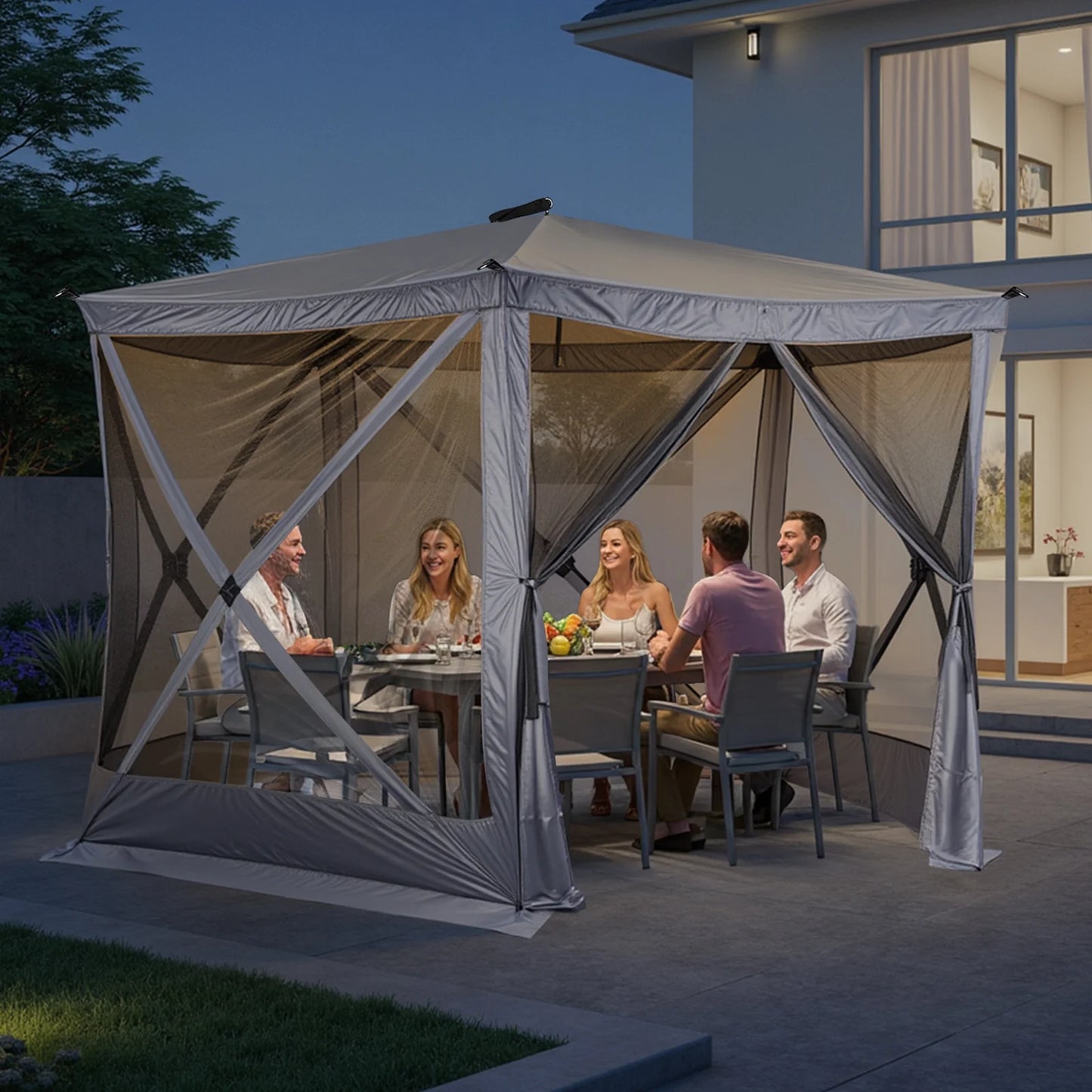 UBesGoo 10 x 10 Ez Pop Up Gazebo Canopy Tent with Mosquito Netting for Patio, Camping and Picnic Includes Carry Bag