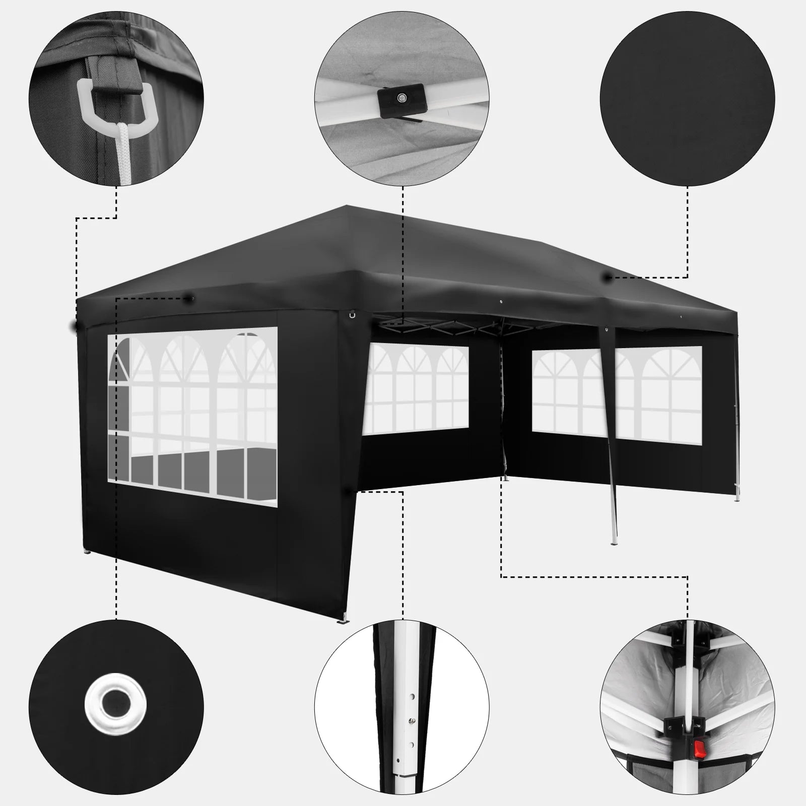 Zimtown 10'x 20' Patio EZ POP UP Party Tent Wedding Gazebo Canopy Marquee 6 Walls