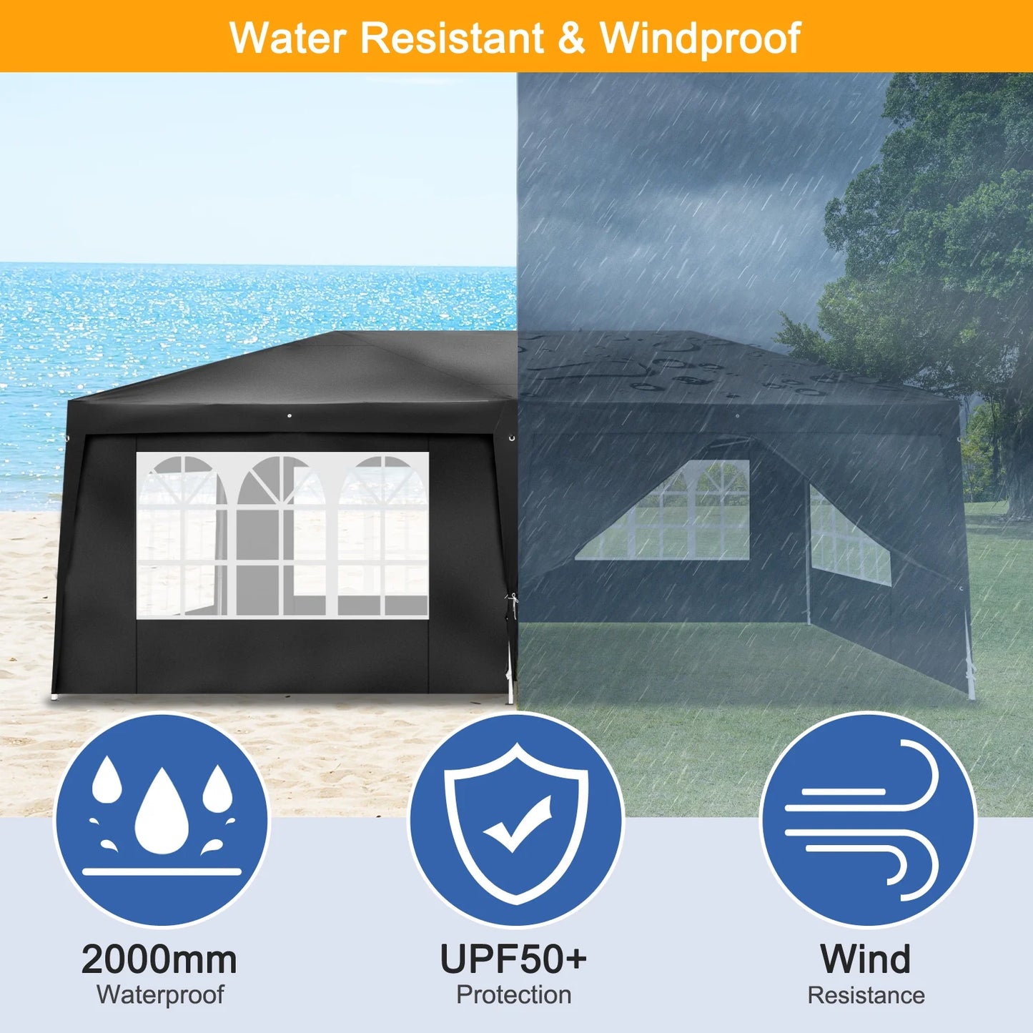 Zimtown 10'x 20' Patio EZ POP UP Party Tent Wedding Gazebo Canopy Marquee 6 Walls