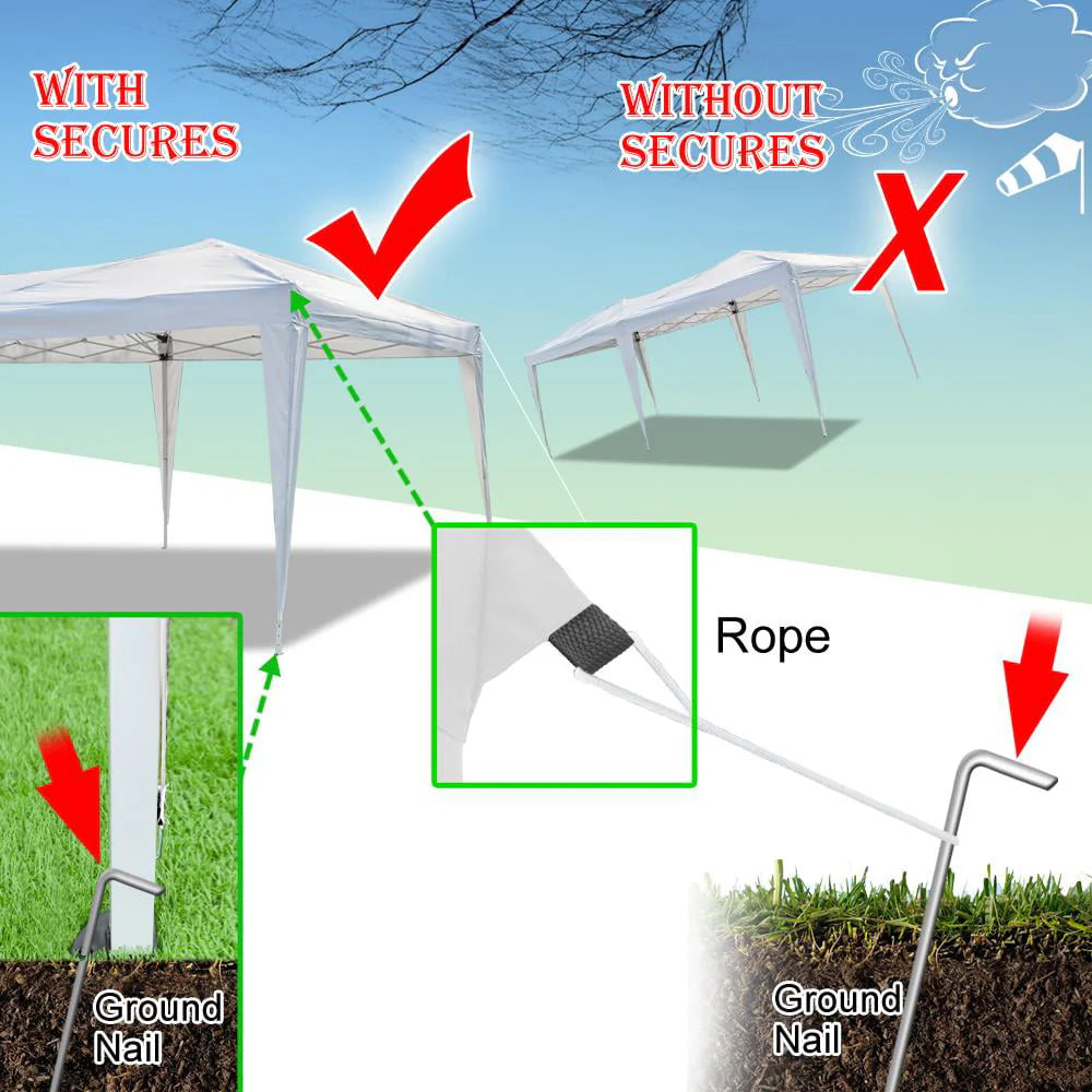 SalonMore Ez Pop up Canopy Tent Outdoor Folding Patio Gazebo Shade 10'x20' White