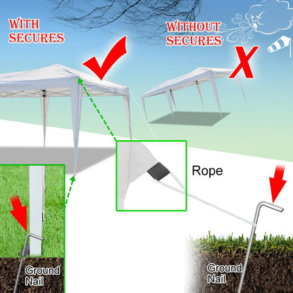 SalonMore Ez Pop up Canopy Tent Outdoor Folding Patio Gazebo Shade 10'x20' White