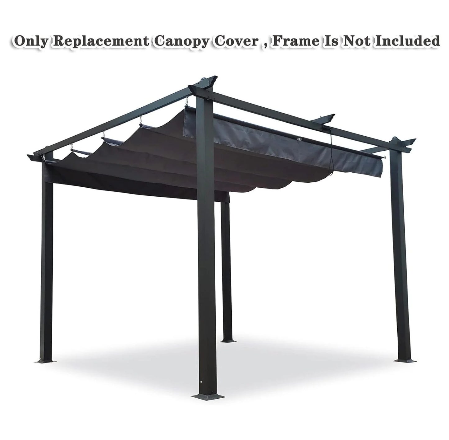Pergola Replacement Canopy Top Cover - 10x10 Ft Patio Gazebo Shade Cover (Gray) - Weather Resistant Polyester Canopy Only, Metal Frame Not Included
