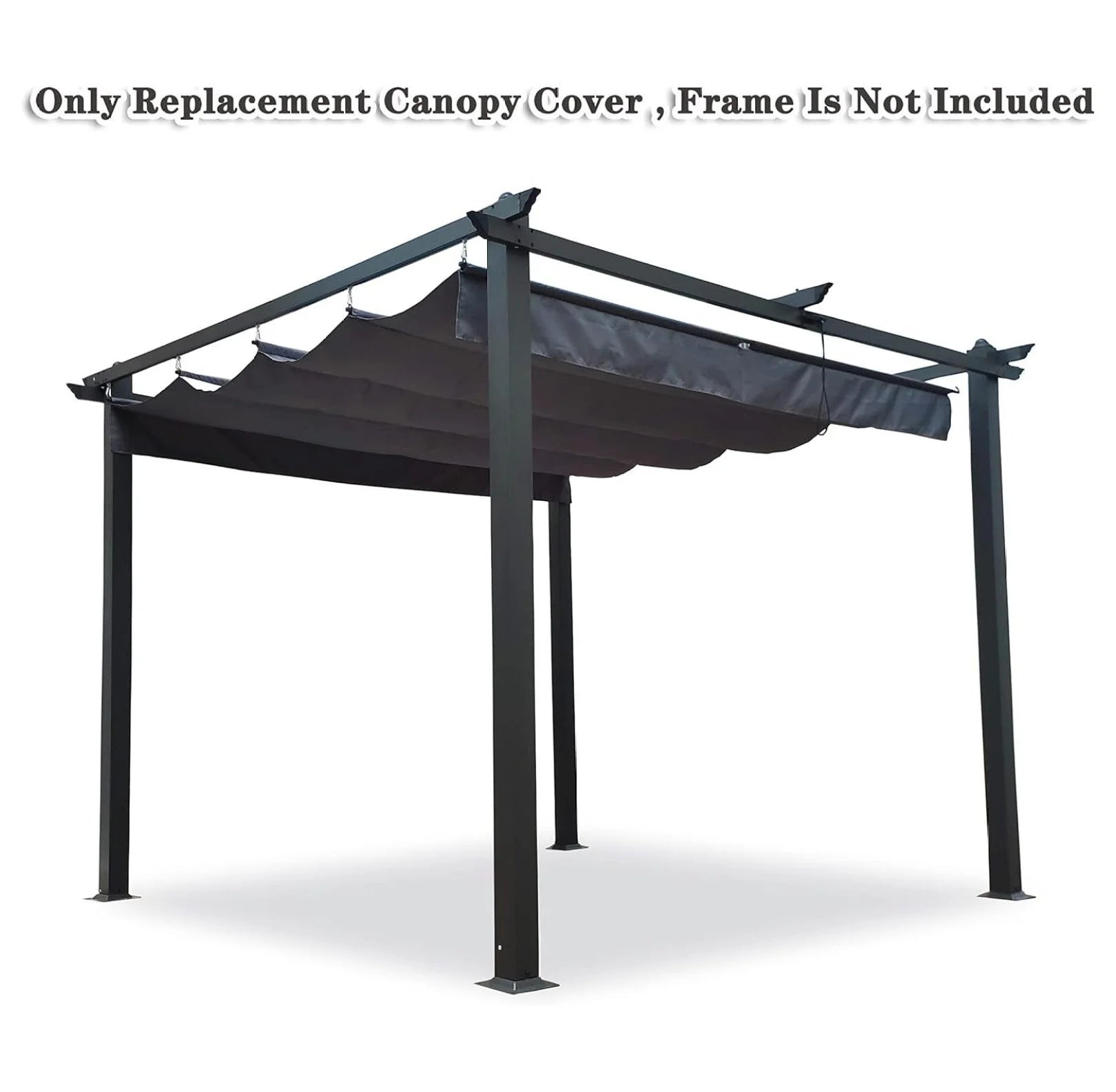 Pergola Replacement Canopy Top Cover - 10x10 Ft Patio Gazebo Shade Cover (Gray) - Weather Resistant Polyester Canopy Only, Metal Frame Not Included