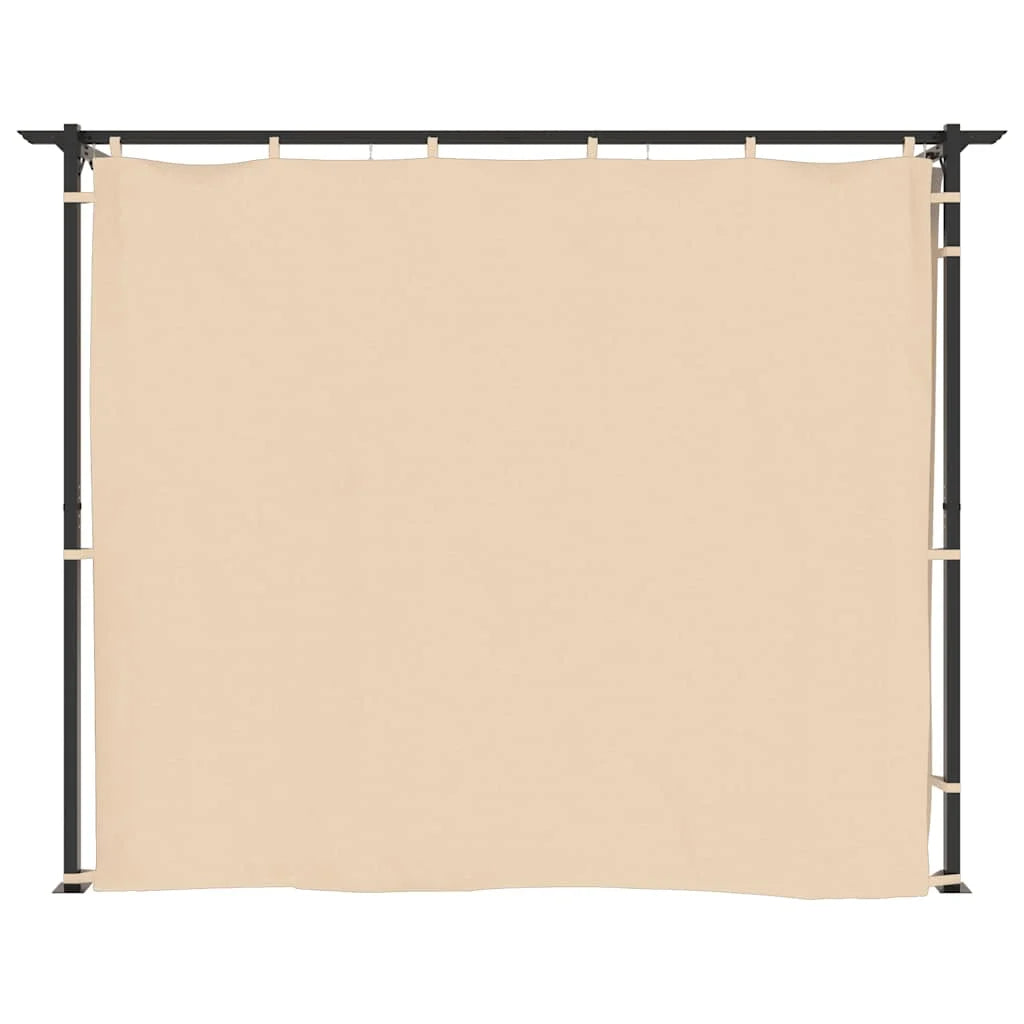 vidaXL Gazebo Canopy Tent Patio Pavilion Sunshade with Curtains Cream Steel