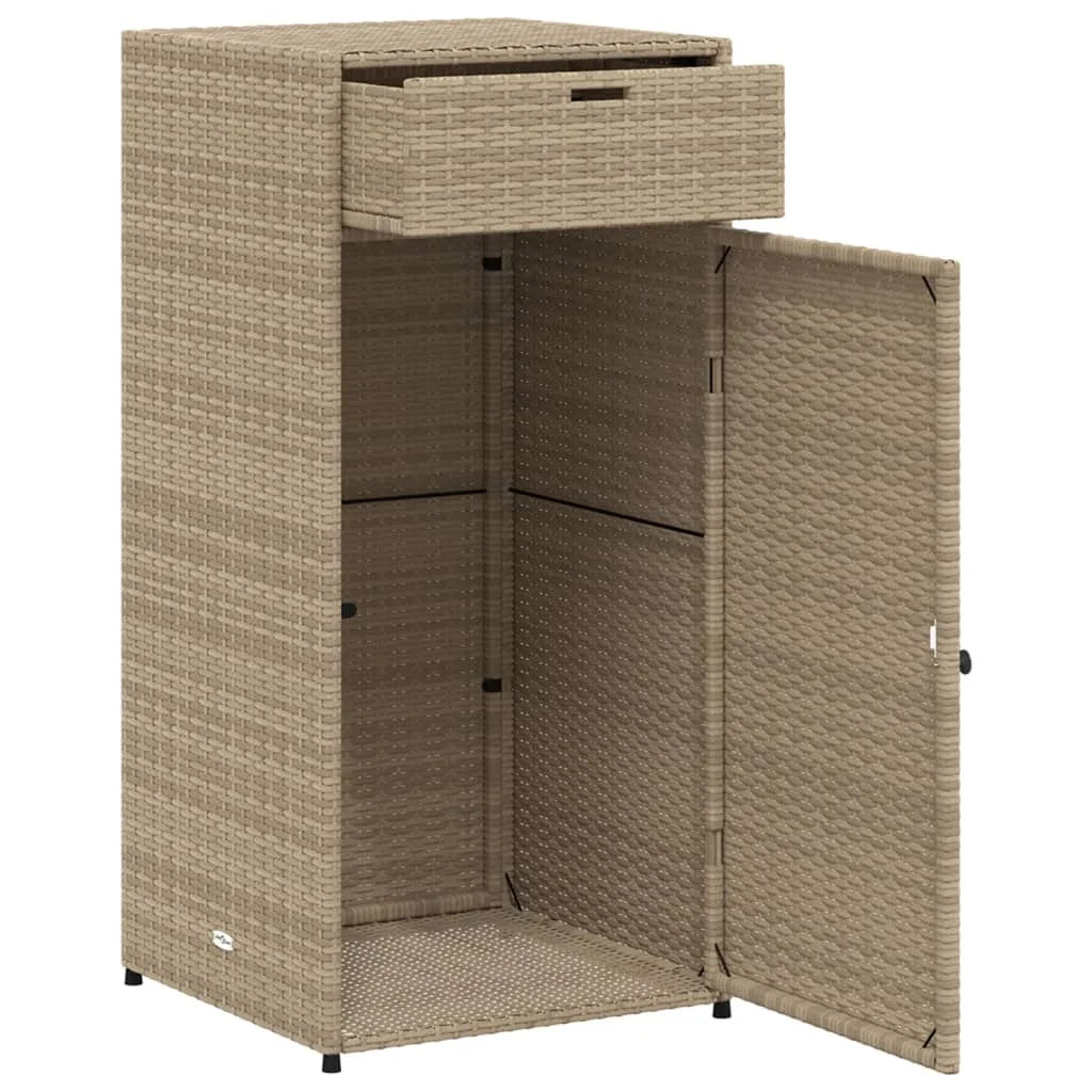 vidaXL Patio Storage Cabinet Tool Organizer Outdoor Furniture Poly Rattan