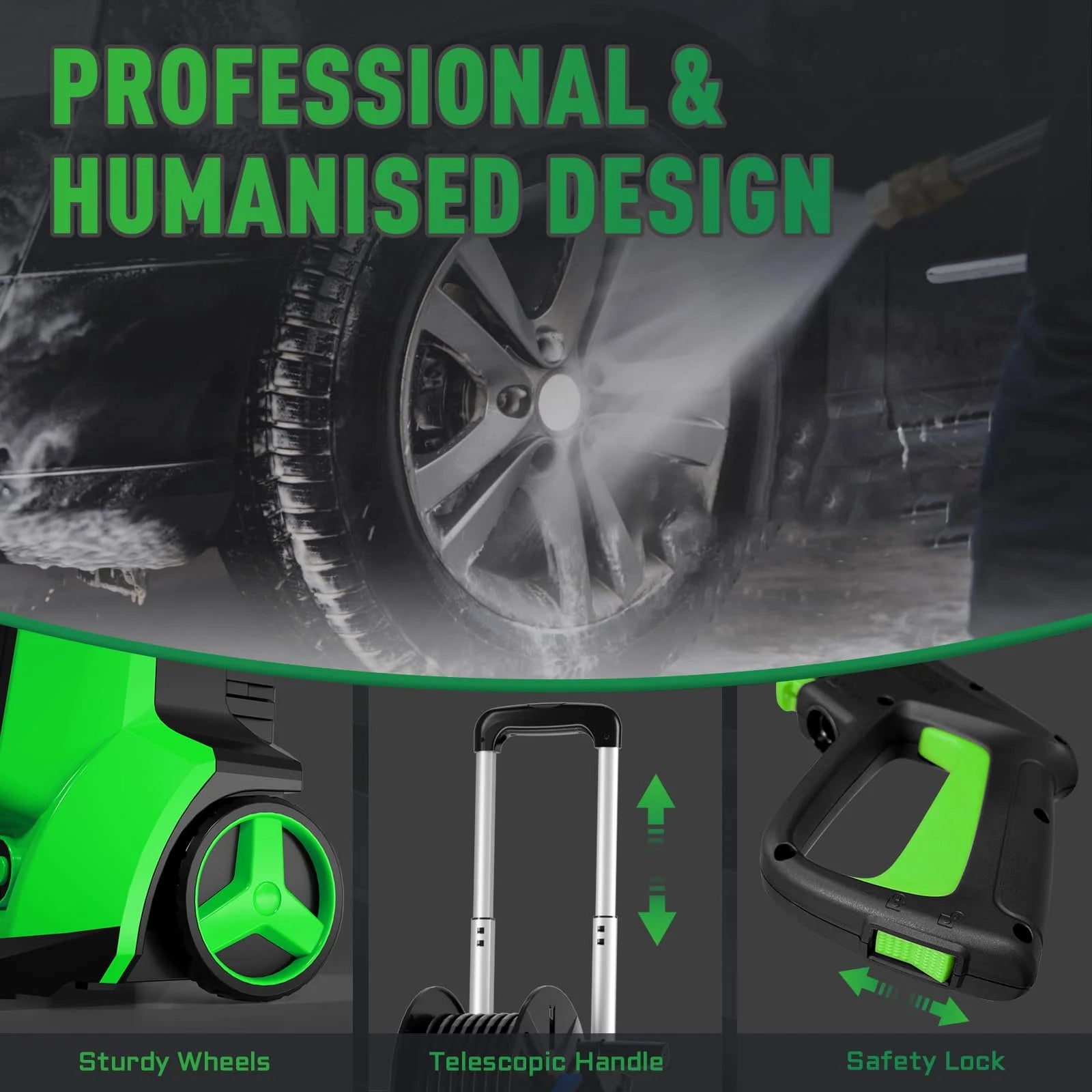 Electric Pressure Washer 5000PSI-Max 3.2GPM Electric Power Washer with Touch Screen 3 Levels of Adjustment Effortlessly Car Water Washer for Home Patio