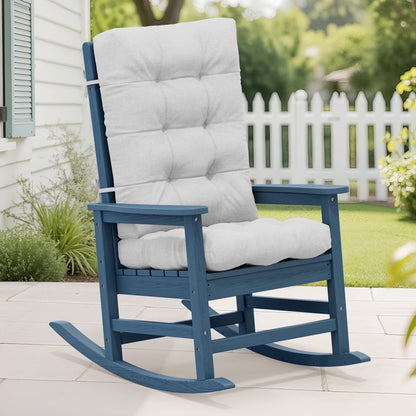 KINGYES HDPE Outdoor Rocking Chairs Set of 2,HDPE Patio Rocker for Porch,Black
