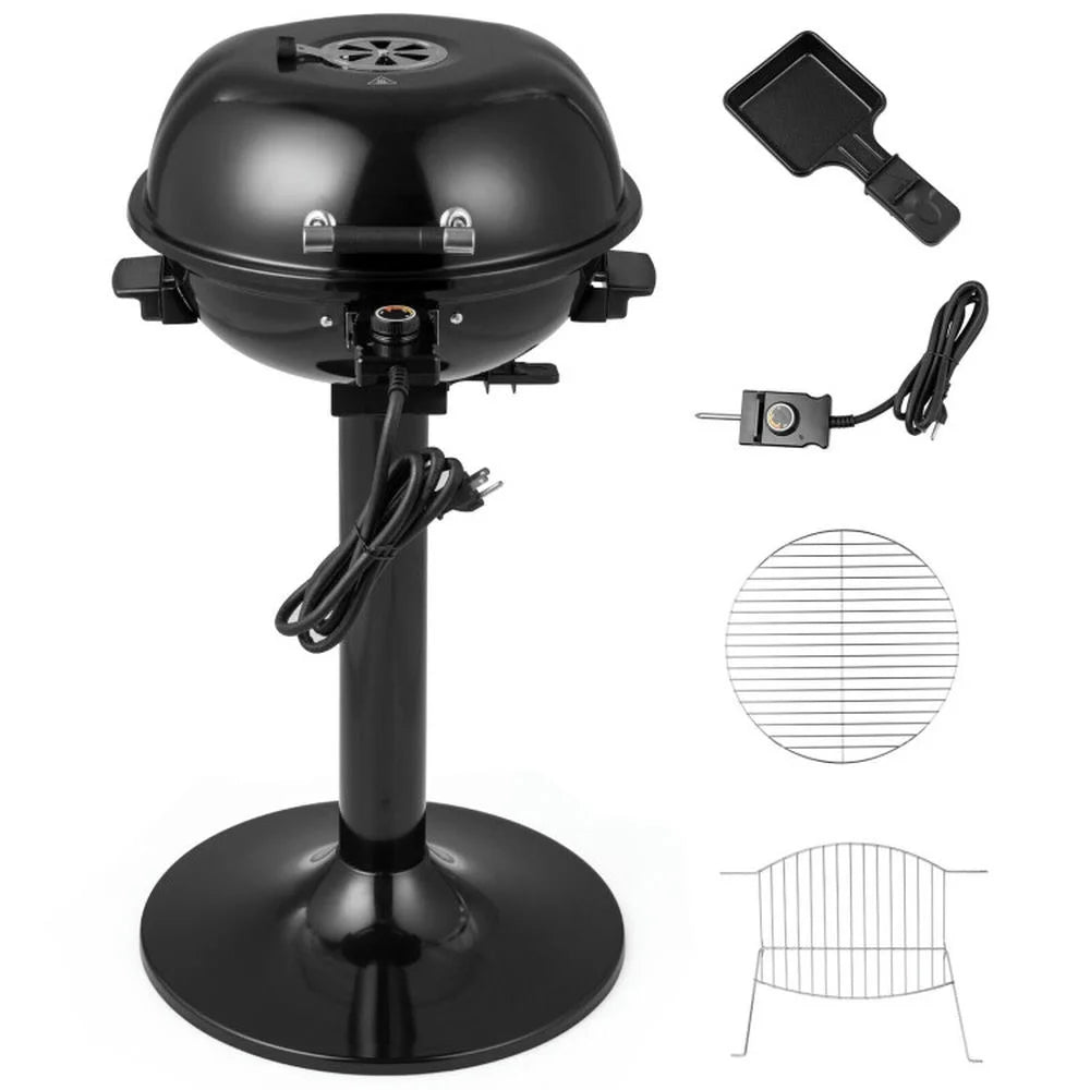 Topcobe 1600W Electric BBQ Grill with Removable Non-Stick Warming Rack, Cooking Space for Backyard, Patio and Parties