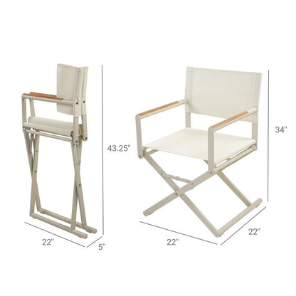 Grand Patio 22" Extra-Wide 2-Pack Directors Chairs, Foldable, Steel Frame, UV-Resistant Mesh, Wood Grain Armrests, Indoor/Outdoor, Dark Gray