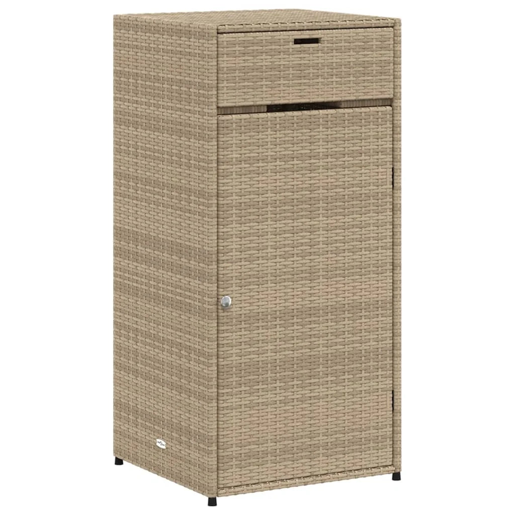 vidaXL Patio Storage Cabinet Tool Organizer Outdoor Furniture Poly Rattan