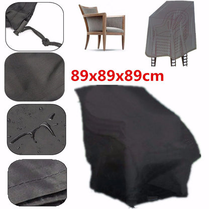 Outdoor Patio Furniture Covers Waterproof Chair Dust Rain Cover Outdoor Garden Patio Furniture Protection, Black