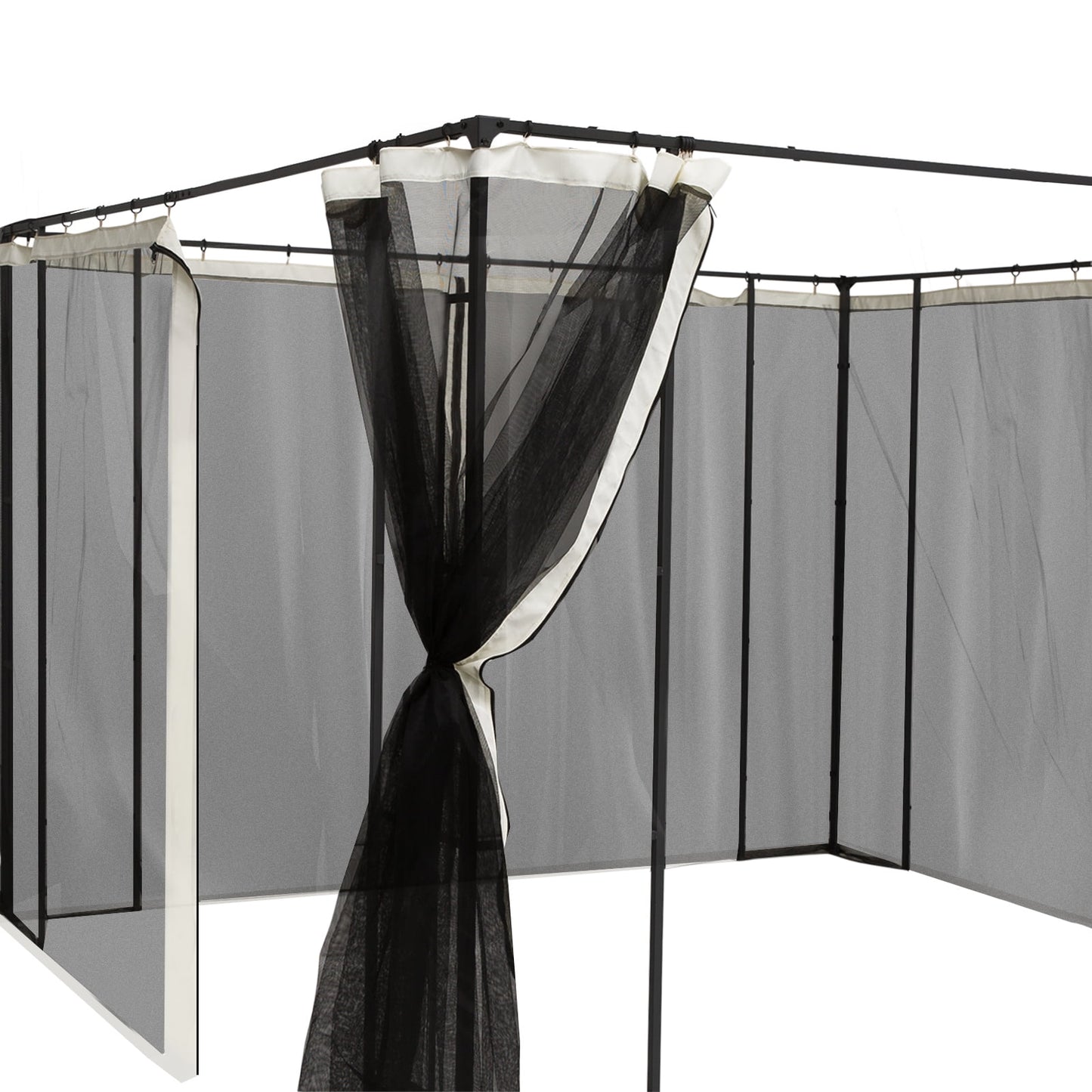 CoSoTower 10' X 13' Replacement Mesh Sidewall Netting for Patio Gazebos and Canopy Tents with Zippers (Sidewall Only), Cream