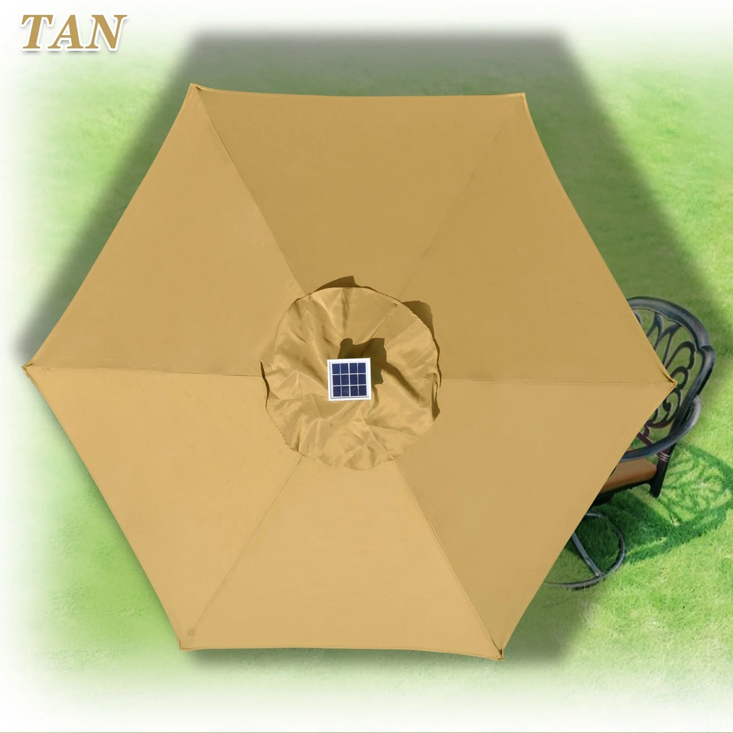 Sunny6.5ft Outdoor Patio Umbrella LED Lighted Tilt Aluminum Garden Market Balcony Sunshade