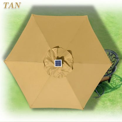Sunny6.5ft Outdoor Patio Umbrella LED Lighted Tilt Aluminum Garden Market Balcony Sunshade