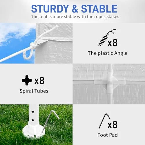 10'x30' Party Tent,Outdoor Heavy Duty Canopy with 5 Sidewalls,Patio Events Canopy Gazebo Shelter,Waterpoof Wedding Tent for Family Gatherings Parties Carport