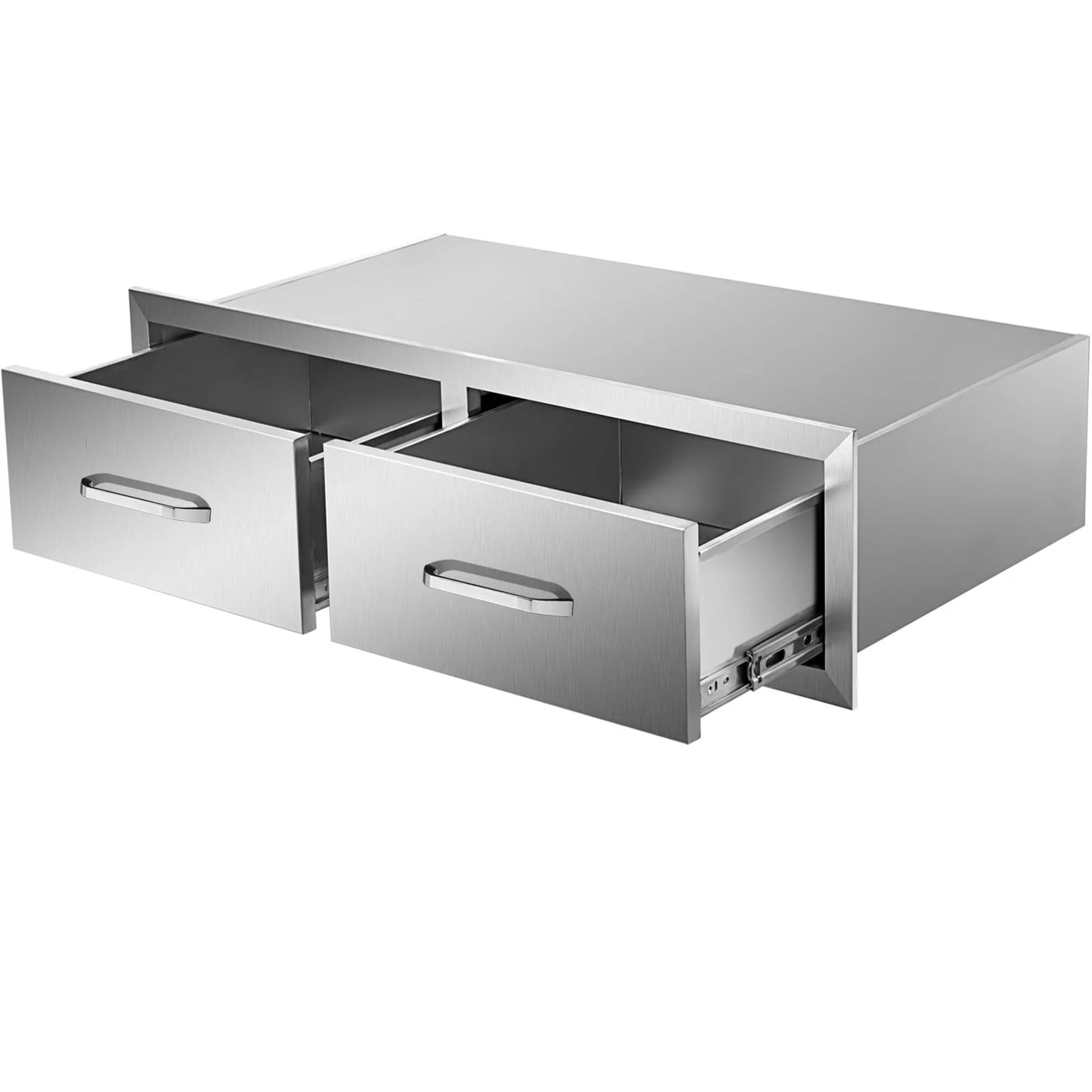 Outdoor Kitchen Drawers 30"Wx10"Hx20"D, Horizontal Double Access BBQ Drawers with Stainless Steel Handle, BBQ Island Drawers for Outdoor Kitchens or BBQ Island Patio Grill Station