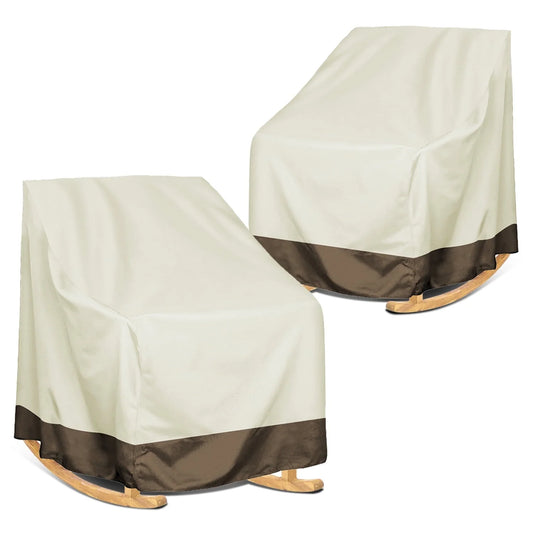 Swtroom 2 Pcs Outdoor Rocker Patio Chair Cover, 210D Waterproof, Furniture Protector Weather & UV Resistant, Beige