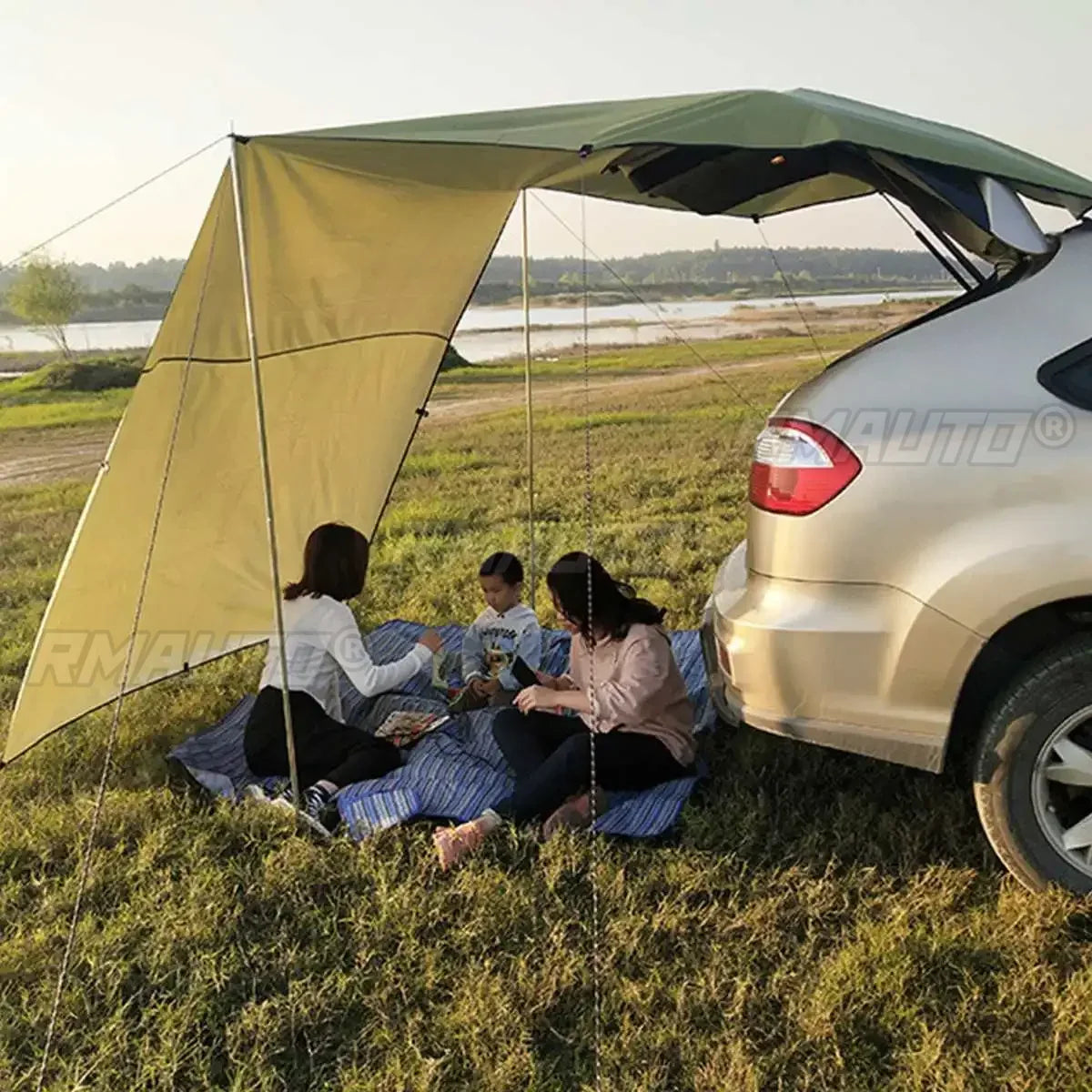 Portabl Car Side Awning Rooftop Tent Waterproof Side Tent Sun Shelter For Outdoor Camping Garden Patio Pool Exterior Part