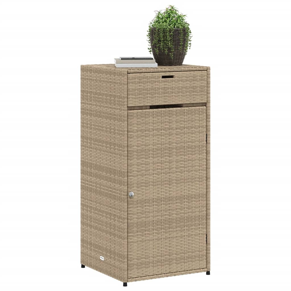 vidaXL Patio Storage Cabinet Tool Organizer Outdoor Furniture Poly Rattan