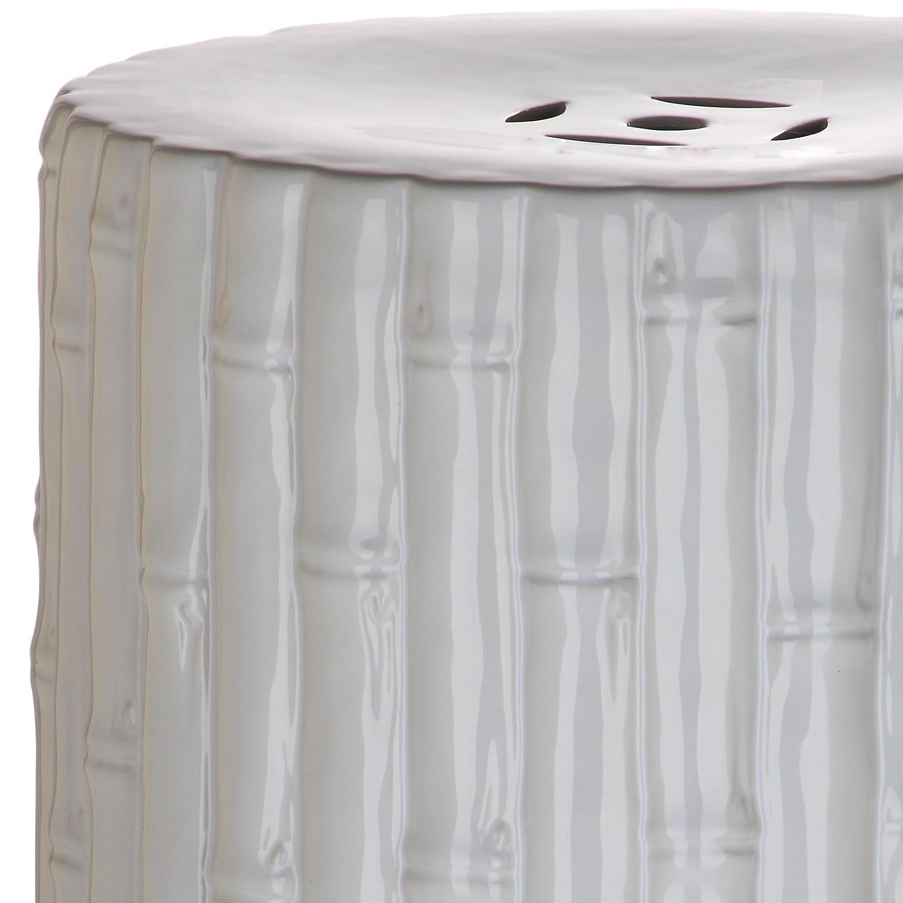 Safavieh Bamboo Texture Indoor/Outdoor Garden Patio Stool, White