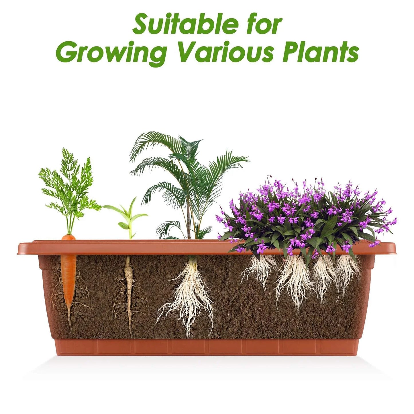 VIBESPARK 4Ft Planter Box 5-Tiers Vertical Raised Garden Bed with Drain for Patio Vegetables, Flowers Herb, 26" x 22.75" x 44.75"