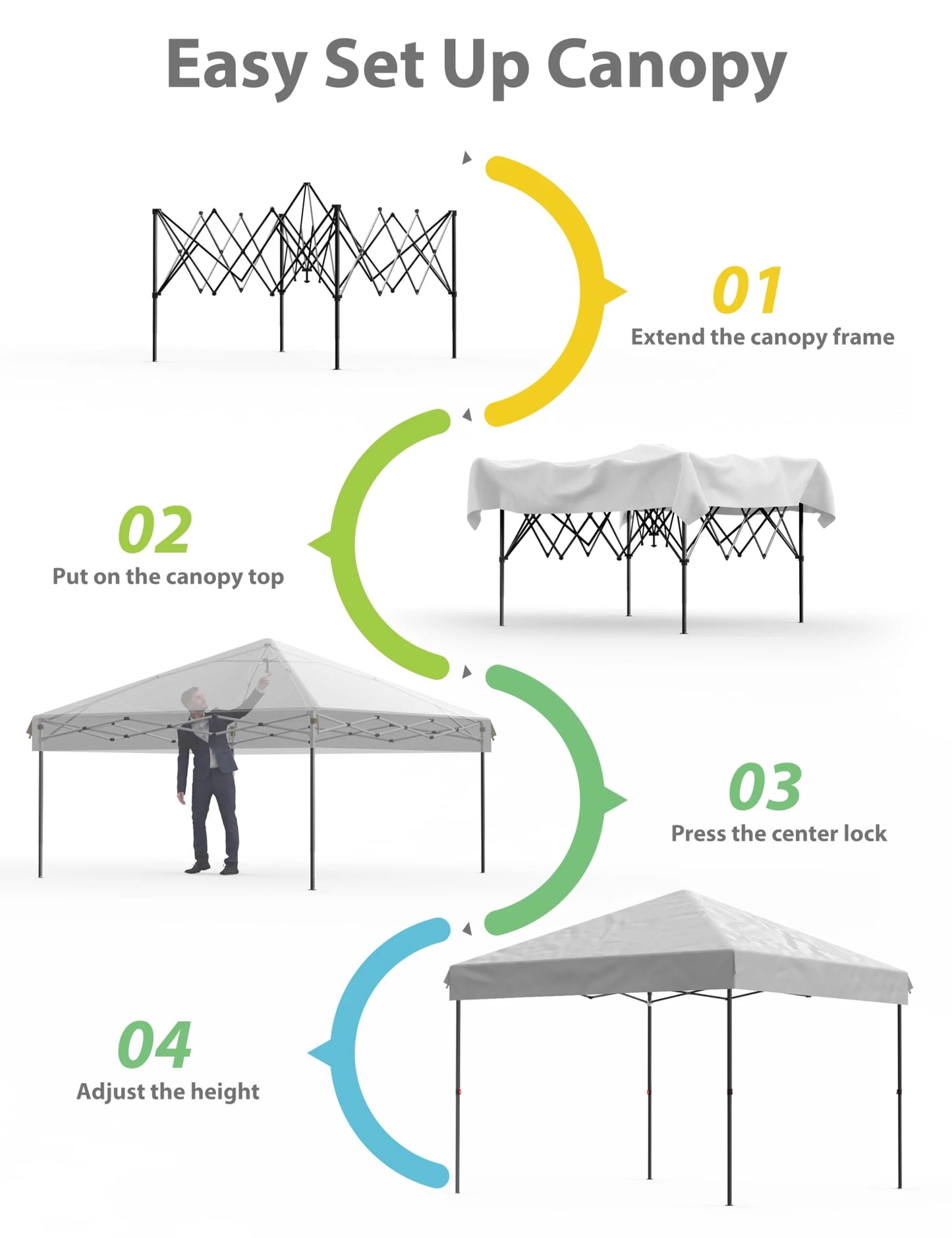Danolapsi 10x10 Ft Pop Up Canopy Tent Easy One Person Set-up,Easy Outdoor Sun Shade,Instant Portable Shelter with 4 Stakes,4 Ropes,4 Sandbags for Patio, Outdoor Activities