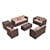 JOIVI 8 Pc Outdoor Patio Sectional Set, Espresso Brown Wicker