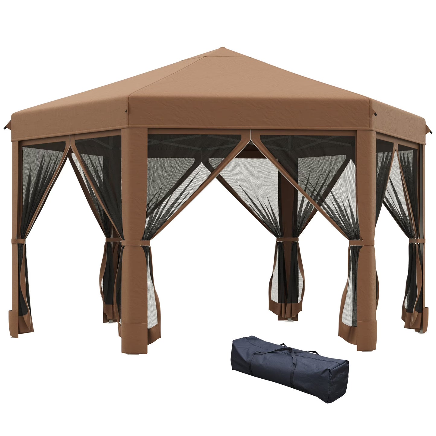 DUOSONG Outsunny Slant Leg Pop Up Canopy Tent With Netting And Carry Bag, Instant Sun Shelter, Tents For Parties, Height Adjustable, For Outdoor, Garden, Patio, (11.5'X11.5' Base/10'X10' Top),