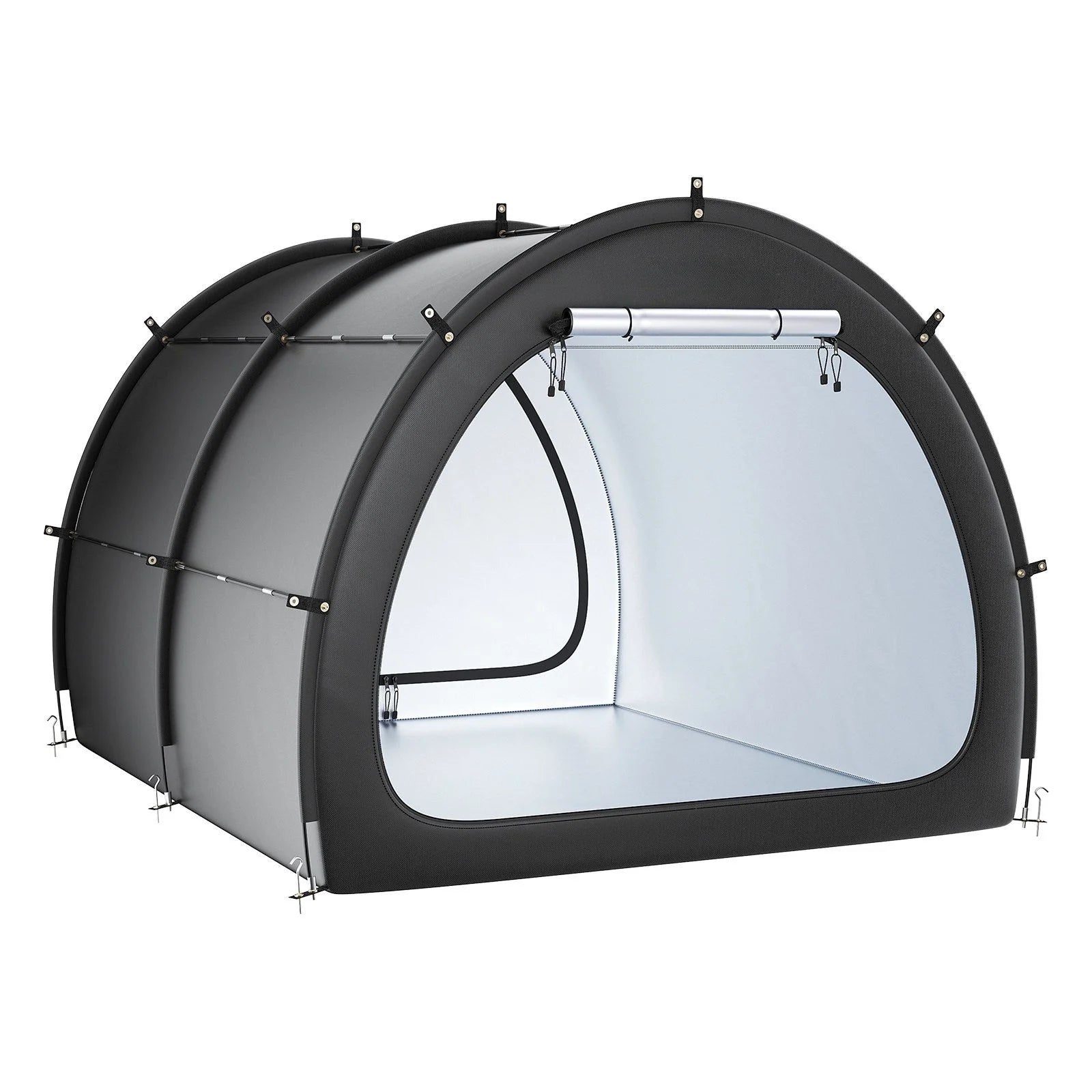 Extra-Large Bike Storage Tent, Waterproof Fan-Shaped Bike Shelter for Garage or Patio, Holds 5+ Bikes