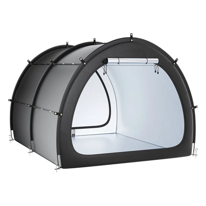 Extra-Large Bike Storage Tent, Waterproof Fan-Shaped Bike Shelter for Garage or Patio, Holds 5+ Bikes