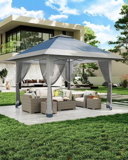 Accreate 13' X 13' Outdoor Patio Gazebo,Outdoor Canopy Tent with Mosquito Netting,Backyard Tent for Party, Wedding, Outdoor Dining, Patio, Backyard
